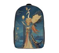 kaiyun Elegante pájaro humanoide Niña,Chicos Estilo de mitología egipcia Mochila Escolar Para Viaje Bolsa De Escuela 17inch