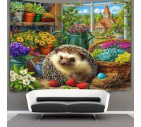 kaiyun Erizo en un cálido solárium Tapiz Tapices De Pared,Colcha De Pícnic, Decorativo Toalla De Playa 100cmx150cm