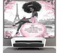 kaiyun Escena de París Tapiz De Pared Arte de empoderamiento femenino Tapices Estéticos Decoración De Habitación Para,sala De Estar,universidad Decoración Del Hogar 70cmx100cm