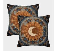 kaiyun Estilo Bohemio con Cremallera,Mandala Celestial Funda De Cojín,50x50cm 2 Paquetes Adecuada para Fiesta Temática De Sofá De Dormitorio