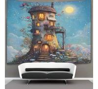 kaiyun Estilo de Dibujos Animados Tapiz Torre of Fantasy Tapices De PaRojo,Colcha De Pícnic, Decorativo Toalla De Playa 180cmx230cm