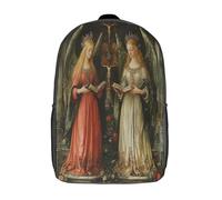 kaiyun Estilo de pintura al óleo Mochila |Dos diosas en la iglesia | Bolsa Escolar Unisex Para Niños Pequeños 17inch