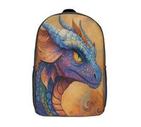 kaiyun Estilo de pintura al óleo Mochila Escolar Para Infantil Dragón Niño Niña,Alta Capacidad Mochilas Viaje De Bolsas Para 17inch
