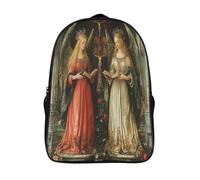 kaiyun Estilo de Pintura al Óleo Mochila Escolar Para Niños Gran Capacidad Dos diosas en la iglesia En 3D Para Estudiantes De Primaria Y Secundaria De 16 inch