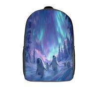 kaiyun Familia de pingüinos Mochila Niña Chicos Escena de invierno ártico Bolsa De Escuela Adolescentes Colegio Infantil 17inch
