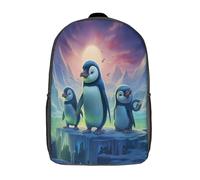 kaiyun Familia de pingüinos Niños,Mochilas Escolares Adolescentes,Estilo de caricatura animada Alta Capacidad Bolsas Infantil,Informal Primaria Y Secundaria 17inch