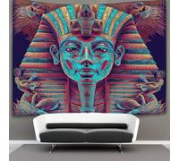 kaiyun Faraón egipcio Tapiz Para Colgar En La Pared,Estilo de arte digital Tapices Arte De Pared Estético Decoración Del Hogar Para Sala De Estar Dormitorio 100cmx150cm
