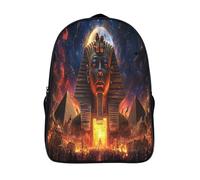 kaiyun Faraones egipcios antiguos Mochilas Escolar Pirámides Night Sky Moon Impresos En 3D Estudiantes De Primaria Y Secundaria Bolsas 16 inch