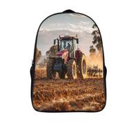 kaiyun Farmland Under Golden Sollight, Red All Bolsa Unisex,Terreno con Tractor Agrícola Mochila Escolar Para Adolescentes Ultraligero 16 inch