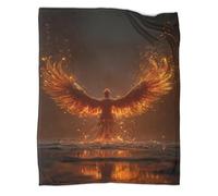 kaiyun Fénix Blanket Sofa Throw 3D Impreso Luz Dorada y roja Es Suave Y Cómodo Al Tacto,Adecuado para Que Toda La Familia Se Mantenga Abrigada 50x60inch(127x152cm)