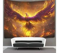 kaiyun Fénix Tapiz Colgar En La Pared, Volando on Fire Wall Tapestry, Para Decoración De Dormitorio, Celebración De Fiesta De Cumpleaños O Fondo De Jardín 100cmx150cm