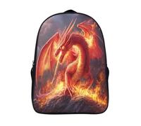 kaiyun Fire-breathing Red Dragón Mochilas Escolar,3D Llama Impreso,Bolsas De Niños Estudiantes De Primaria Y Secundaria 16 inch