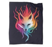 kaiyun Flame Zorro Manta Estampada 3D Vida Silvestre Colcha De Diseño Ropa De Cama De Microfibra Suave Y Cálida Sofá Ropa De Cama 70x80inch(180x200cm)
