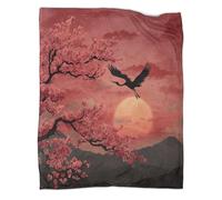 kaiyun Flor de Cerezo Manta 3D Estilo artístico japonés Estampada Adecuada para Adolescente Y Adultos Colcha Patchwork para Sofá Cama De Vacaciones 60x80inch(150x200cm)
