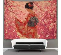 kaiyun Flores de cerezo danzando en el aire y una joven en kimono Tapiz De Pared Wall Tapestry, Ela Decoración Para Sala Estar Dormitorio La Pared Del 180cmx230cm