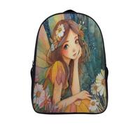 kaiyun Flores de hadas, Bosque Mochilas Para Chicos Y Chicas Adolescentes Bolsa De Escuela 16 inch Gran Capacidad Con Hebilla De Ajust