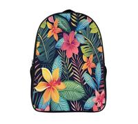 kaiyun Flores tropicales Mochilas Infantiles Plantas 3D Impreso Niños De Colegio Viajes Deportes Bolsa De Escuela 16 inch