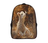 kaiyun Fluffy Curly Lamb in The Bosque otoñal Mochilas Escolares Adolescentes Para Escuela Intermedia Niño Y Niñas Bolsas Escolares 39x29x16cm