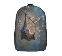 kaiyun Fruit Bats Perched on A Light-colored Flores de cerezo Branch,mochilas De Viaje Impresas En 3D, Ligero Y Transpirable Bolsa De Escuela Escolar Para Niños 17inch