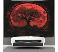 kaiyun Full Luna, Árbol of Life Tapiz Colgar En La Pared, Gótico Border Wall Tapestry, Para Decoración De Dormitorio, Celebración De Fiesta De Cumpleaños O Fondo De Jardín 130cmx150cm