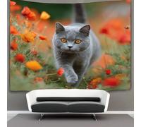 kaiyun Gato británico de pelo corto gris Tapiz Para Colgar En La Pared, Tapices Arte De Pared Estético Decoración Del Hogar Para Sala De Estar Dormitorio 180cmx230cm