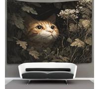 kaiyun Gato entre los arbustos Tapiz Para Colgar En La Pared, Wall Tapestry, Para Decoración De Dormitorio, Celebración De Fiesta De Cumpleaños O Fondo De Jardín 130cmx150cm