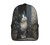 kaiyun Gato on The Windowsill Mochila Infantil Starry Cielo Bolsa De Escolar Niña Niño Bolsas Mochilas Para Colegio Viaje Cámping 16 inch