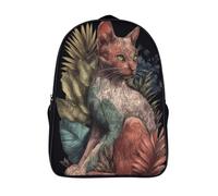 kaiyun Gatos hechos de plantas,mochilas De Viaje Impresas En 3D, Ligero Y Transpirable Bolsa De Escuela Escolar Para Niños 16 inch