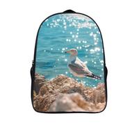 kaiyun Gaviota de pie Bolsa Unisex,Playa Mochila Escolar Para Adolescentes Ultraligero 16 inch
