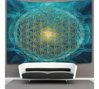 kaiyun Geometría sagrada Algodon Sheets Curtains Tapices,Arte de mandalas espirituales Decoración De Pared Tapiz,para Dormitorio, Salón, Casa 130cmx150cm