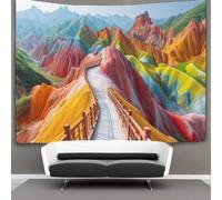 kaiyun Geoparque Algodon Sheets Curtains Tapices,Paisaje Decoración De Pared Tapiz,para Dormitorio, Salón, Casa 180cmx230cm