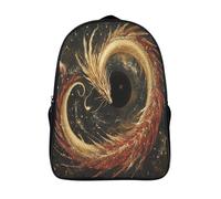 kaiyun Golden Dragón Agujero negro,mochilas De Viaje Impresas En 3D, Ligero Y Transpirable Bolsa De Escuela Escolar Para Niños 16 inch