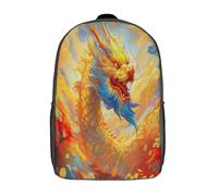 kaiyun Golden Dragón Niña,Chicos Flying in The Cielo Mochila Escolar Para Viaje Bolsa De Escuela 17inch