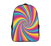 kaiyun Gráfico psicodélico Bolsas Niños Con Diseño Transpirable Y Cremallera Patrones en espiral Mochila Escolar Estudiantes Adolescentes Chicos Chicas 16 inch