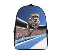 kaiyun Guepardo Mochilas Infantiles Corriendo en la Pista del Estadio 3D Impreso Niños De Colegio Viajes Deportes Bolsa De Escuela 16 inch
