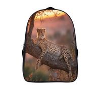 kaiyun Guepardo recostado tranquilamente sobre una rama gruesa,mochilas De Viaje Impresas En 3D, Ligero Y Transpirable Bolsa De Escuela Escolar Para Niños 16 inch