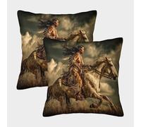 kaiyun Guerrera del Norte de Xia'an Cojín Almohada 3D Suave Al Tacto,sofá Silla Muebles para El Hogar 45x45cm 2 Paquetes