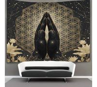 kaiyun Hands Clasped Together, The Flor de la Vida Decoraciones Tapiz Impresión 3D Manta De Pared Póster Ideal Como Decoración De Habitación, Salón Y Dormitorio 150cmx200cm