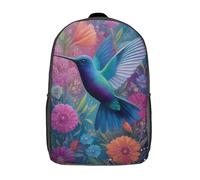 kaiyun Hermosas Aves Vuelan Entre Flores Coloridas Niña,Chicos Mochila Escolar Para Viaje Bolsa De Escuela 17inch