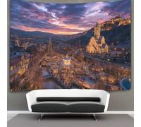 kaiyun Hermoso paisaje de Tiflis, la capital de Georgia Tapiz, Colgar En La Pared,tapices Estéticos,decoración De Habitación Para Dormitorio,sala De Estar,universidad,130cmx150cm