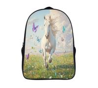 kaiyun Horse Mochila Escolar Para Niños Butterflies Dancing in The Air Viaje Bolsas Para Portátil Adolescentes Alta Capacidad Bolsa De Escuela 16 inch