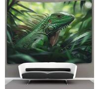 kaiyun Iguana verde en el bosque Tapiz Para Colgar En La Pared,Vida silvestre Tapices Arte De Pared Estético Decoración Del Hogar Para Sala De Estar Dormitorio 180cmx230cm