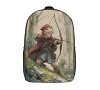 kaiyun Ilustración de un elfo arquero Bolsas Niños Con Diseño Transpirable Y Cremallera Mochila Escolar Estudiantes Adolescentes Chicos Chicas 17inch