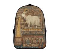 kaiyun Ilustraciones de manuscritos vikingos medievales, cabras Mochila Infantil Bolsa De Escolar Niña Niño Bolsas Mochilas Para Colegio Viaje Cámping 39x29x16cm