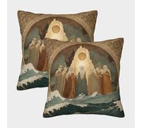 kaiyun Ilustraciones de manuscritos Vikingos Medievales. Las Nueve Hermanas Divinas Fundas De Almohada Decoración del Hogar con Cremallera Invisible 40x40cm 2 Paquetes