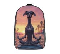 kaiyun Italian GreyPerro Doing Yoga Mochila Niña Chicos Venice Playa Bolsa De Escuela Adolescentes Colegio Infantil 17inch