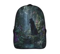 kaiyun Jaguares negros custodian la selva tropical africana Bolsas Niños Con Diseño Transpirable Y Cremallera Mochila Escolar Estudiantes Adolescentes Chicos Chicas 39x29x16cm