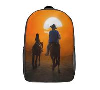 kaiyun Jinetes al atardecer Mochila Escolar Para Niños Escena de aventura del Oeste Viaje Bolsas Para Portátil Adolescentes Alta Capacidad Bolsa De Escuela 17inch
