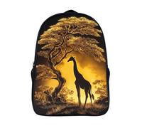 kaiyun Jirafa solitaria posada con gracia bajo una acacia Mochilas Escolar,3D Impreso,Bolsas De Niños Estudiantes De Primaria Y Secundaria 16 inch