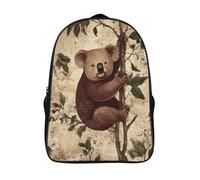 kaiyun Koala sentado en una rama de eucalipto, estilo vintage Niños, Niñas Y Adolescentes, Bolsa De Escuela Ligera Para Portátil, Mochila Informal 16 inch